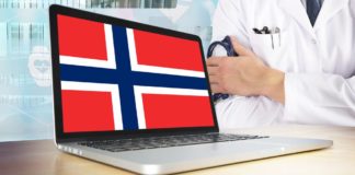 Norway flag on a computer