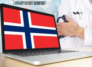 Norway flag on a computer