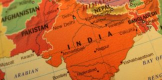 India on a map