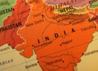 India on a map