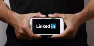 LinkedIn on a phone