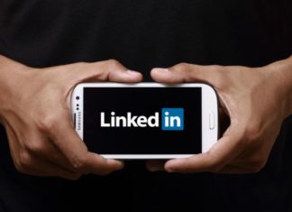 LinkedIn on a phone