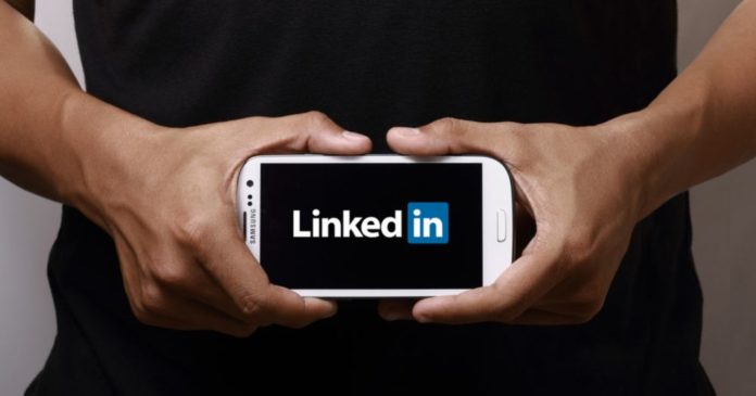 LinkedIn on a phone