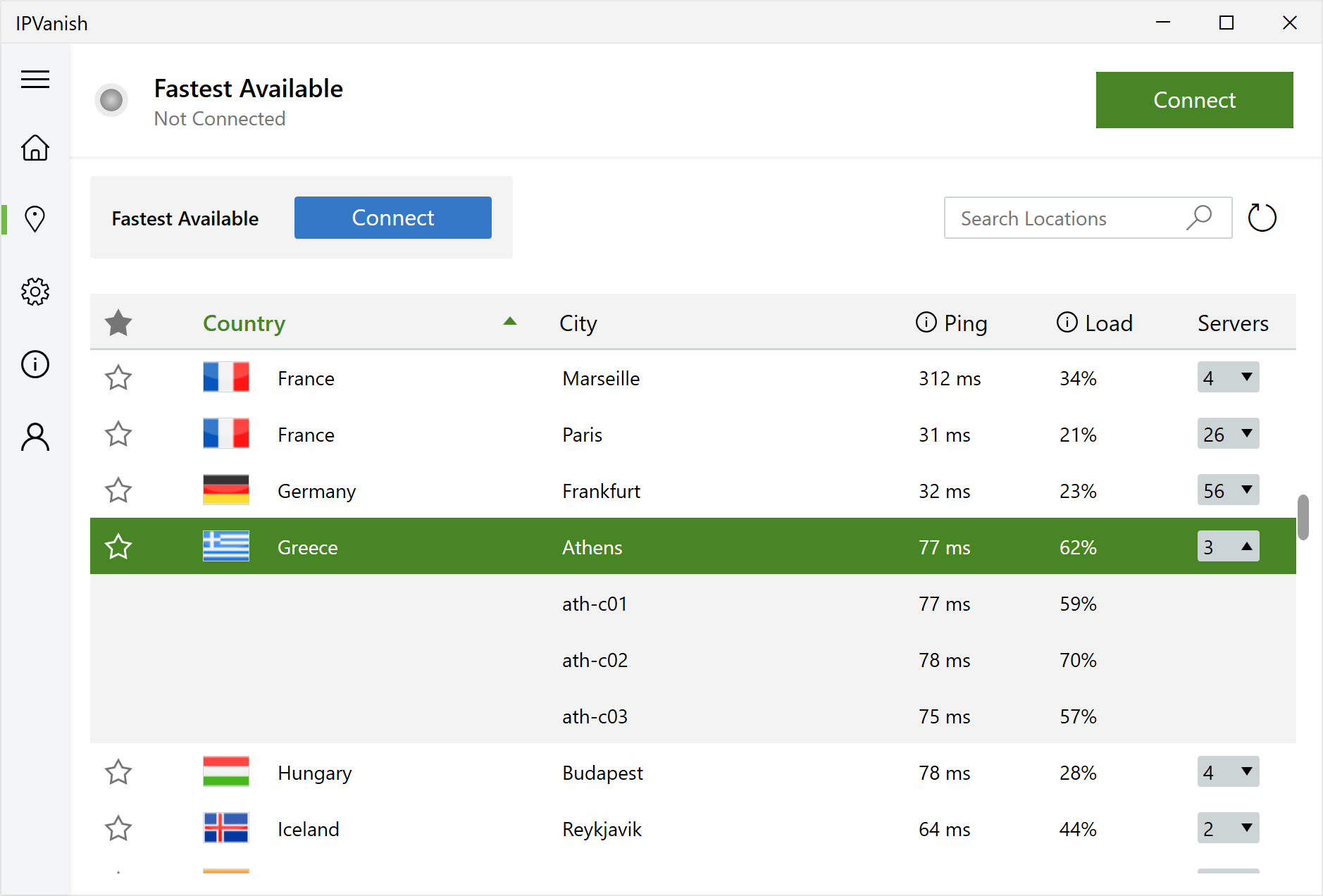 IPVanish servers